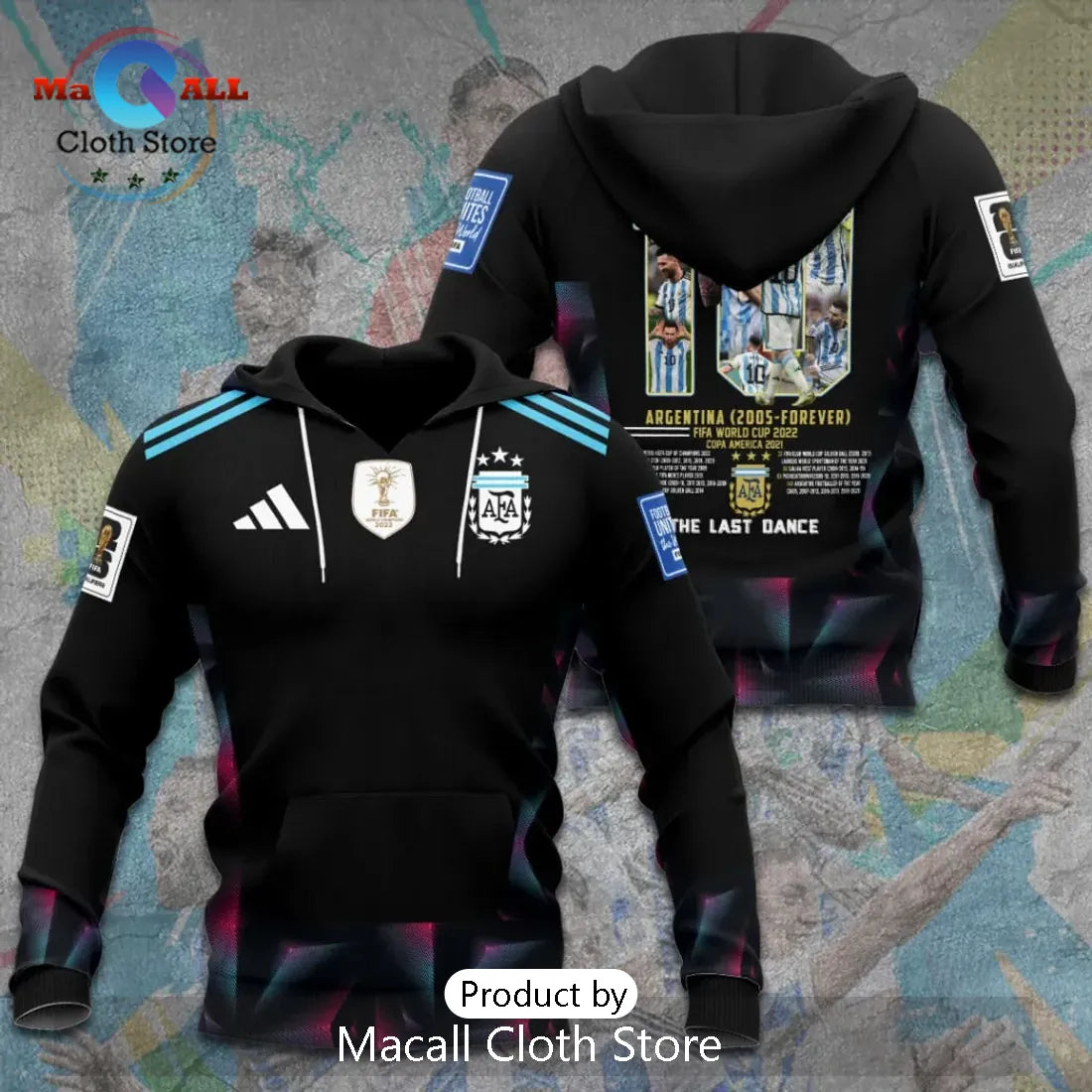 Argentina Messi FIFA World Cup Champion Black Hoodie