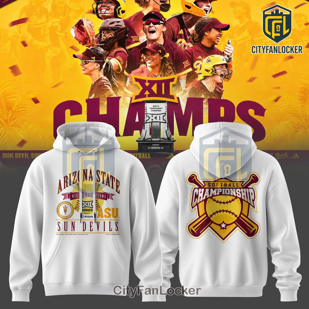 Arizona State Sun Devils 2026 Big 12 Softball Tournament Hoodie