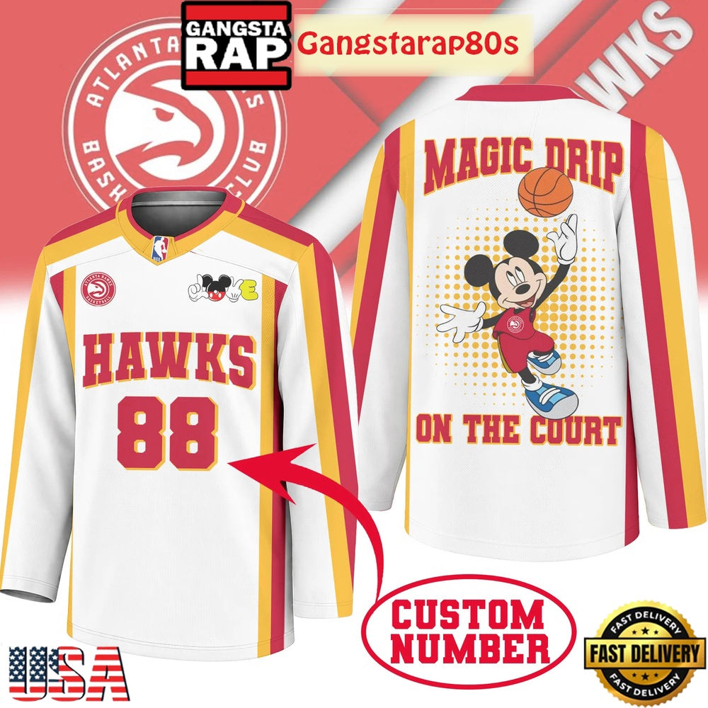 Atlanta Hawks Premium NBA Magic Drip Long Jersey Shirt