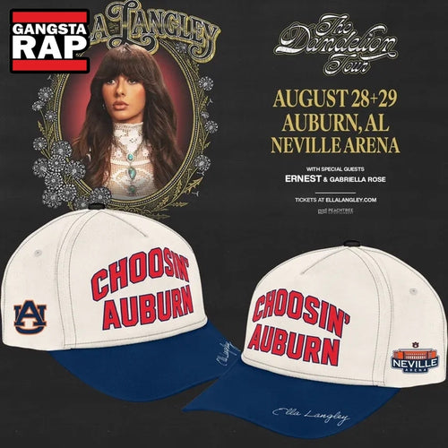 Auburn Tigers x Ella Langley The Dandelion Tour 2026 Neville Arena Cap, Trendy Music Baseball Cap