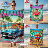 Bad Bunny Summer Vibes Convertible Car Tropical Premium Beach Towel