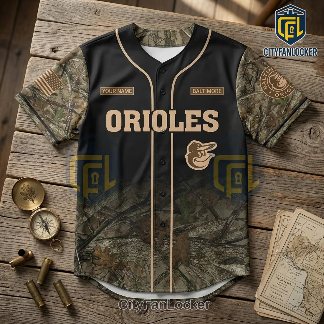 Baltimore Orioles Camouflage Deer Hunting Baseball Jersey