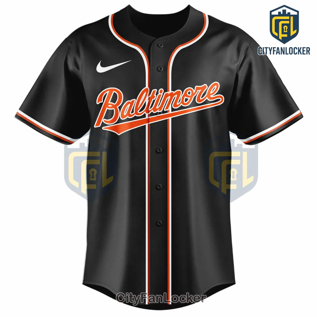 Baltimore Orioles Personalized Black Night Mode Baseball Jersey