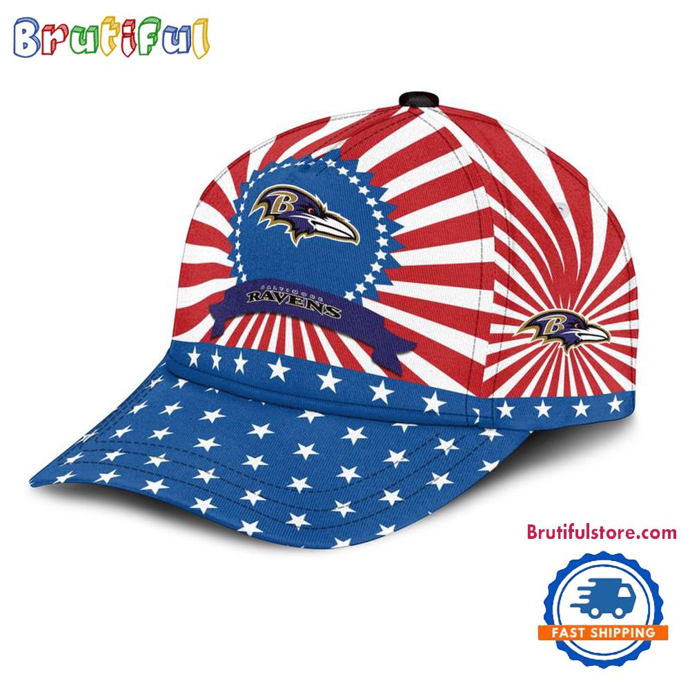Baltimore Ravens American Flag Pattern Independence Day Baseball Cap