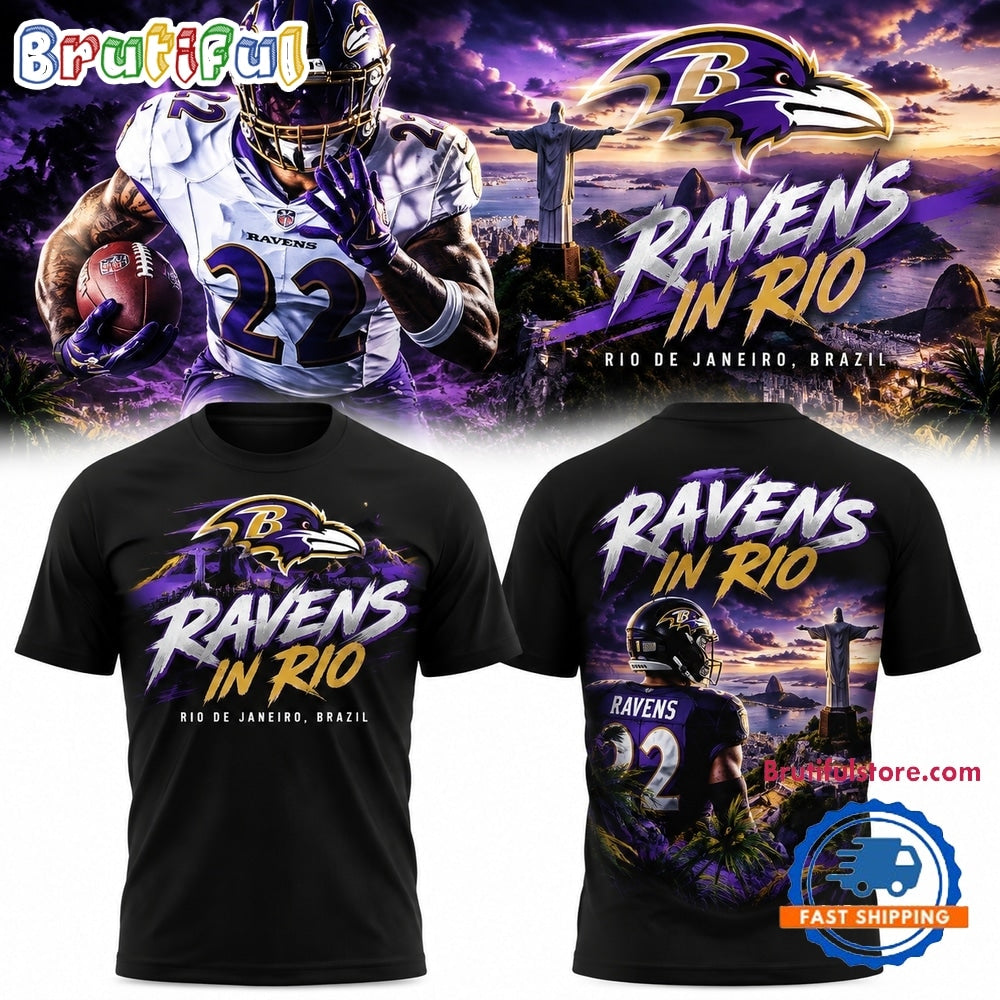 Baltimore Ravens In Rio De Janeiro Game PurpleRoadTrip 2026 T Shirt