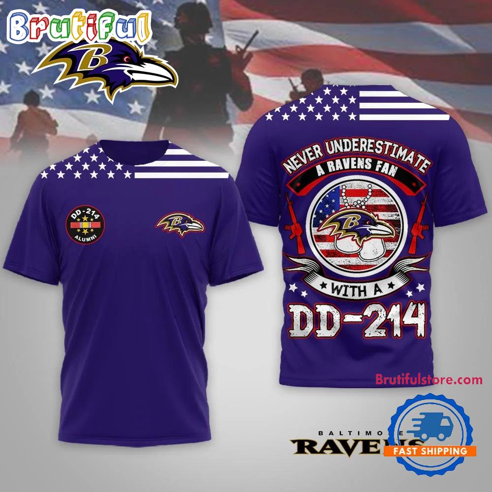Baltimore Ravens NFL DD-214 Alumni Limited Edition 3D Shirt