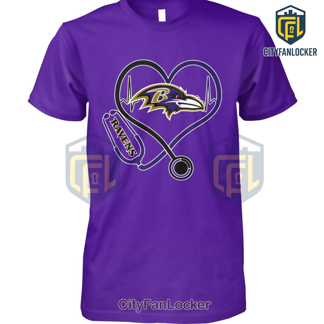Baltimore Ravens Stethoscope Heart T-Shirt