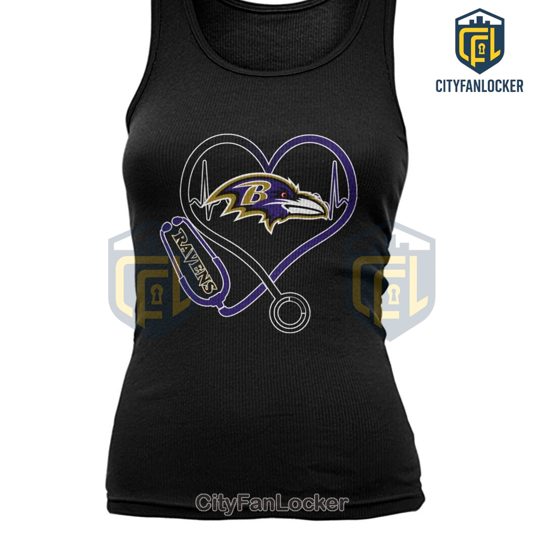 Baltimore Ravens Stethoscope Heart T-Shirt