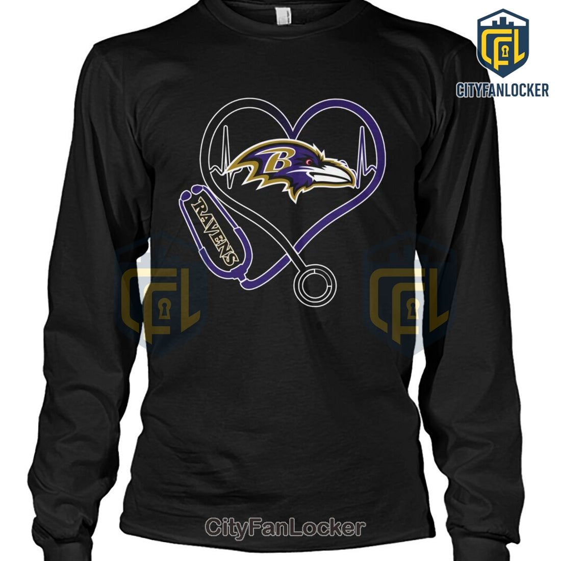 Baltimore Ravens Stethoscope Heart T-Shirt