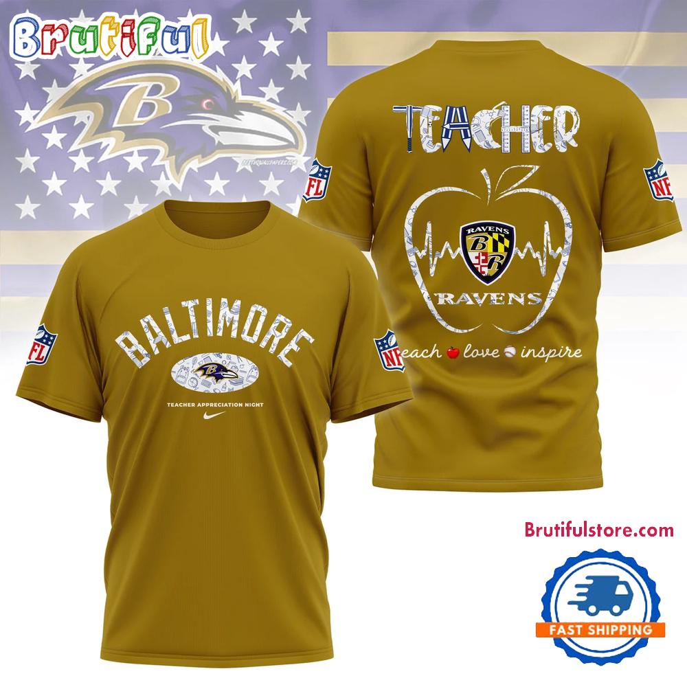 Baltimore Ravens Teacher Appreciation Night 2025 3D Shirt