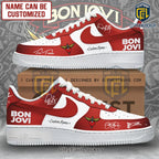 Bon Jovi Red and White Personalized Air Force 1 Sneakers