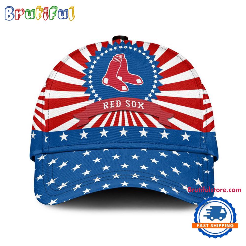 Boston Red Sox American Flag Pattern Independence Day Baseball Cap