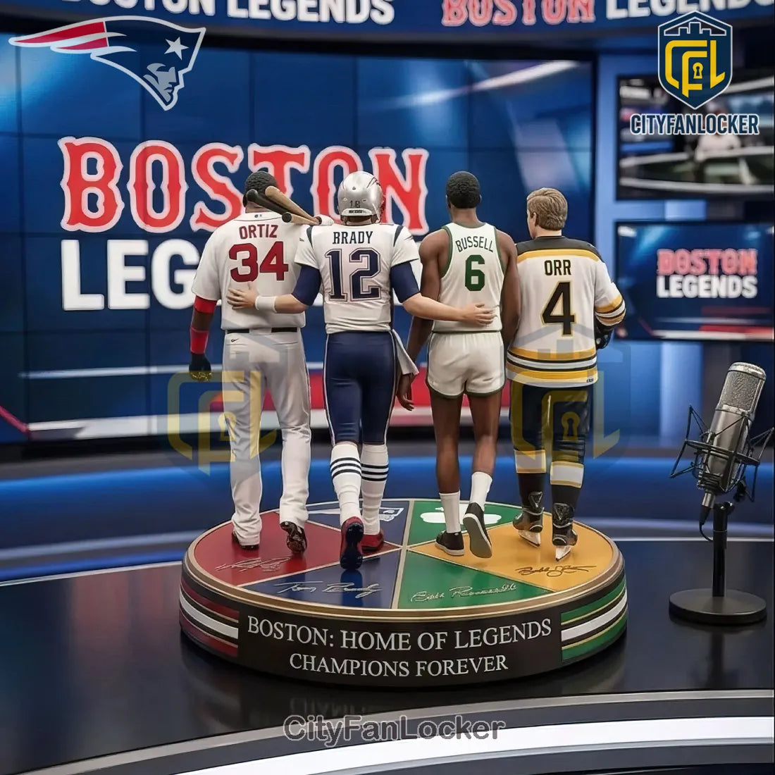 Boston Sports Legends Champions Commemorative Figurine Set