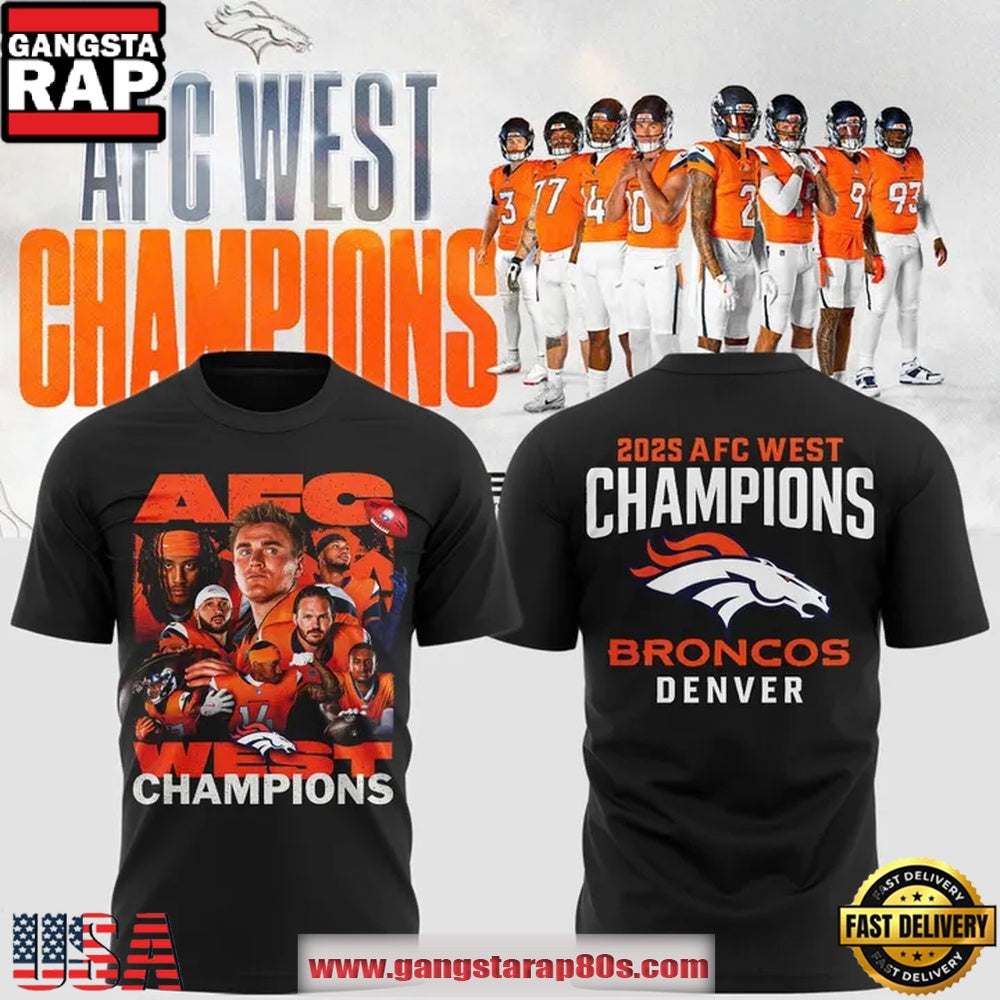 Broncos 2025 AFC West Division Champions 3D T-Shirt