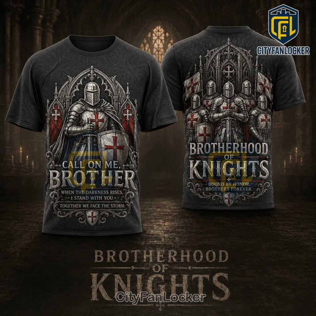 Brotherhood of Knights Templar Crusader Gothic Armor T-Shirt