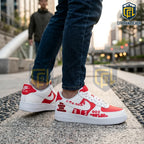 BTS World Tour Arirang Custom Red White Air Force 1 Sneakers