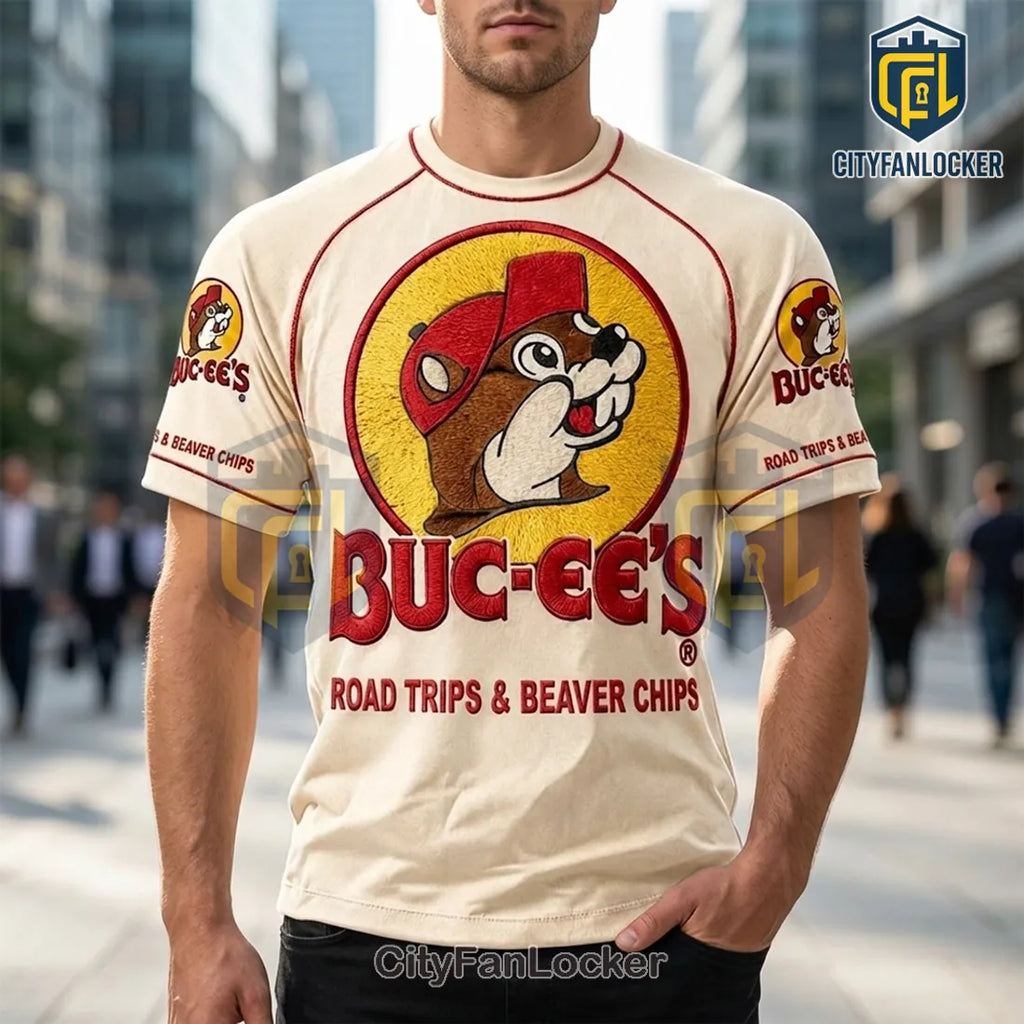 Buc-ee’s Mascot Vintage Beige Cotton Shirt