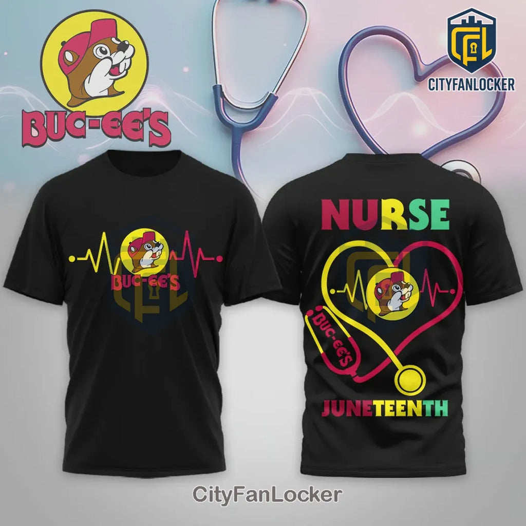 Buc-ee’s Nurse Juneteenth Heartbeat Stethoscope Shirt