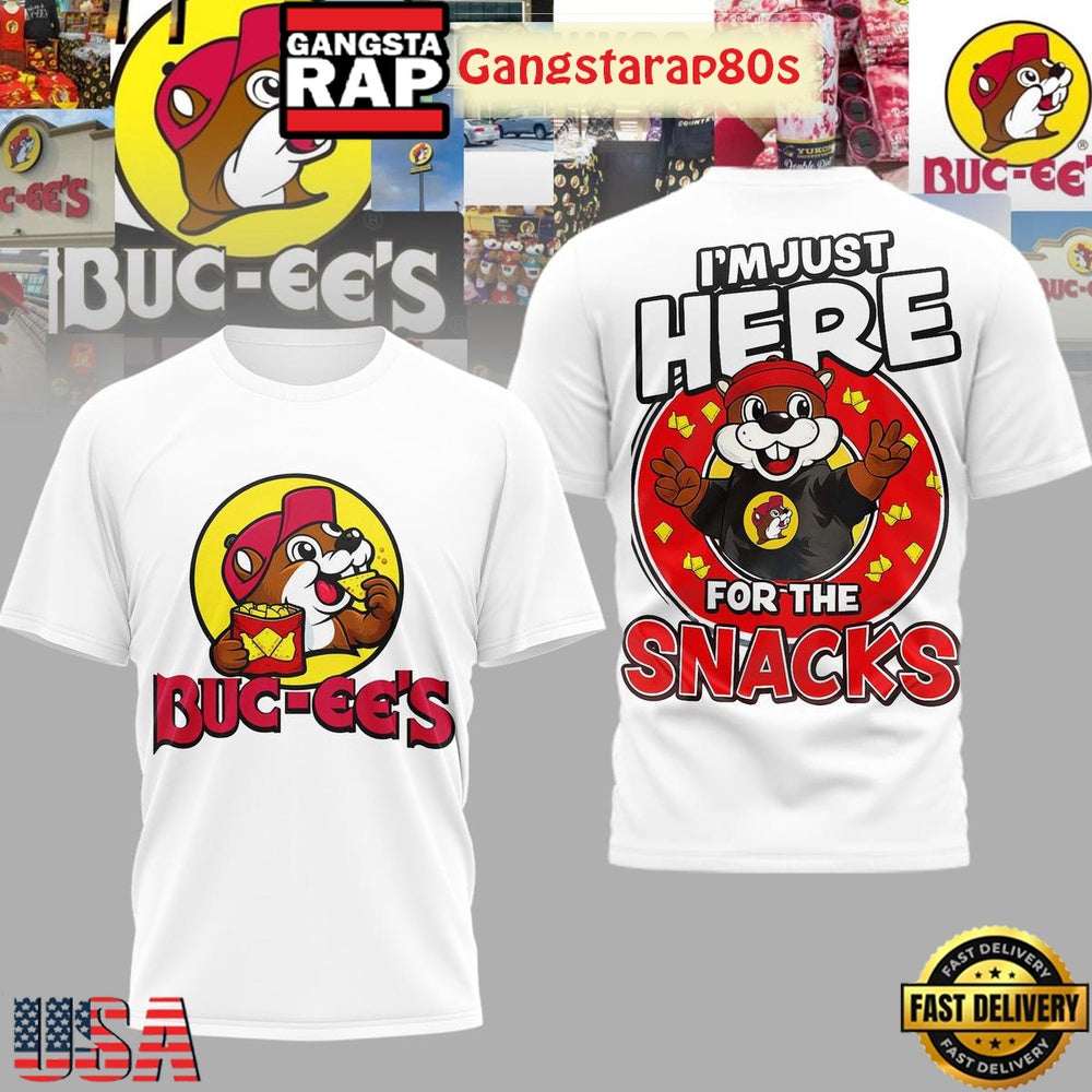 Buc-ee’s I’m Just Here For The Snacks White Shirt