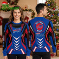 Buffalo Bills Logo Chevron Pattern Christmas Sweater