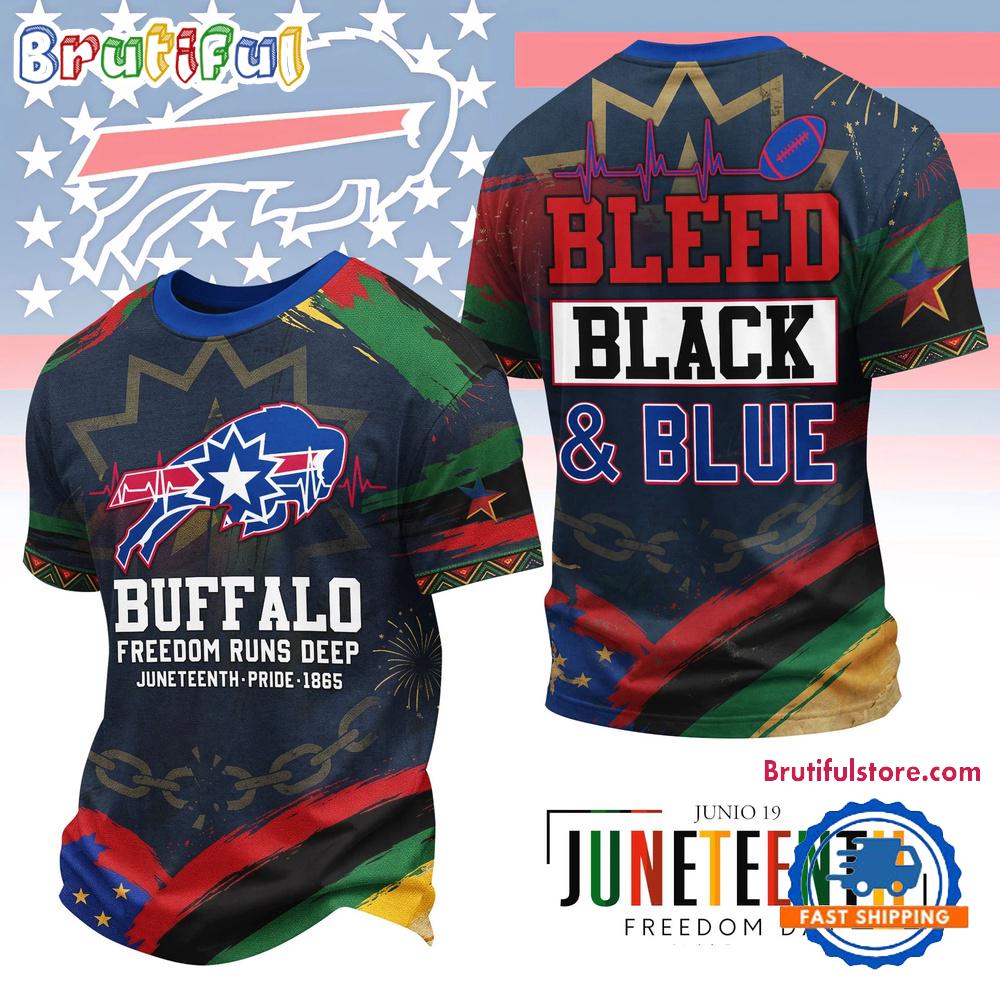 Buffalo Bills NFL Juneteenth Freedom Runs Deep New Design 3D Shirt