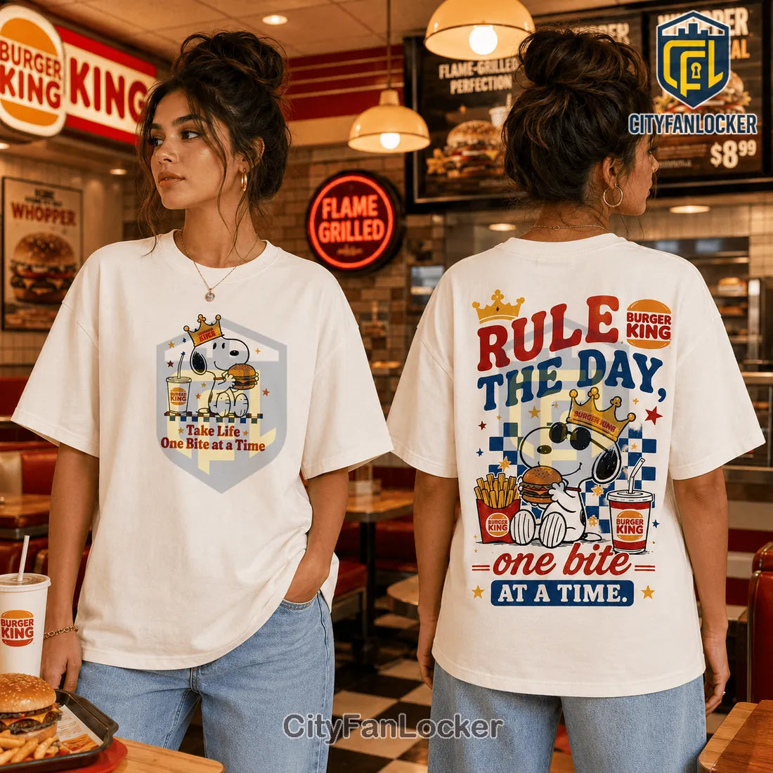 Burger King x Snoopy Take Life One Bite At A Time T-Shirt