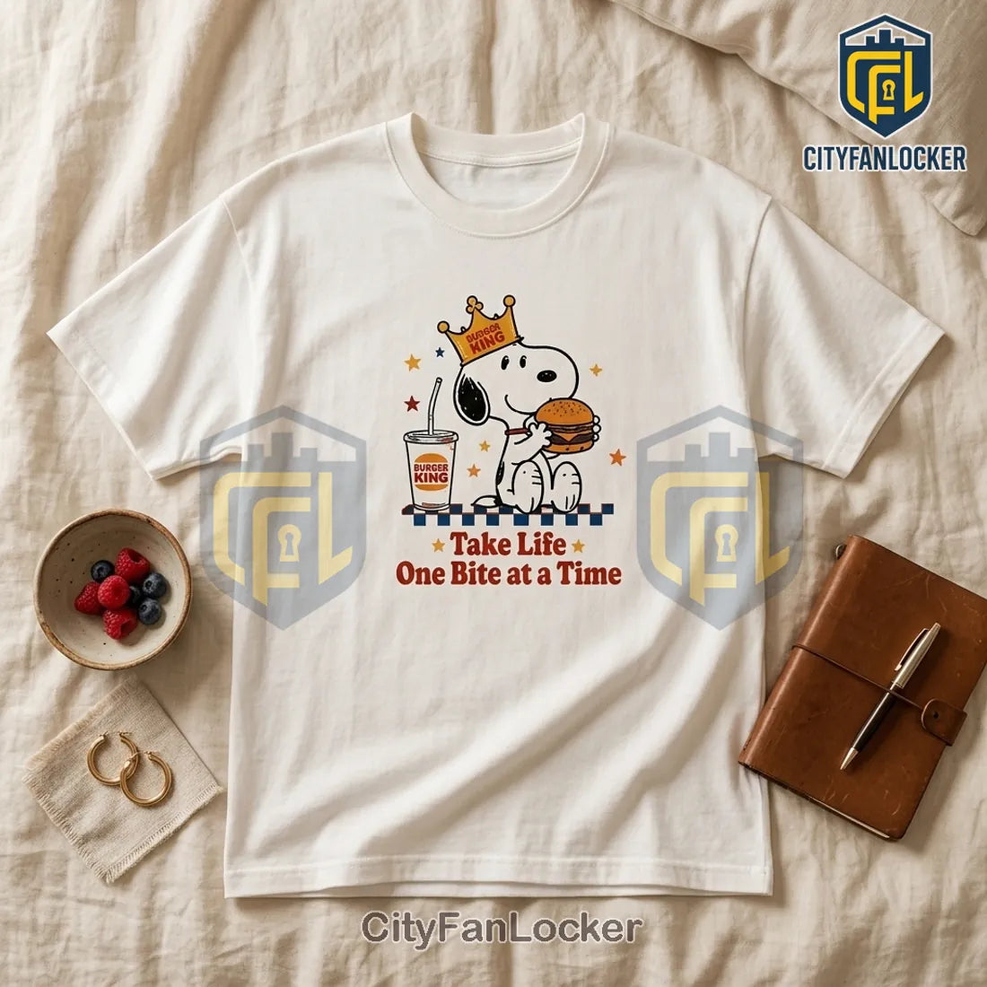 Burger King x Snoopy Take Life One Bite At A Time T-Shirt