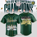 Cal Poly Mustangs 2026 Big West Conference Champions Green Baseball Jersey