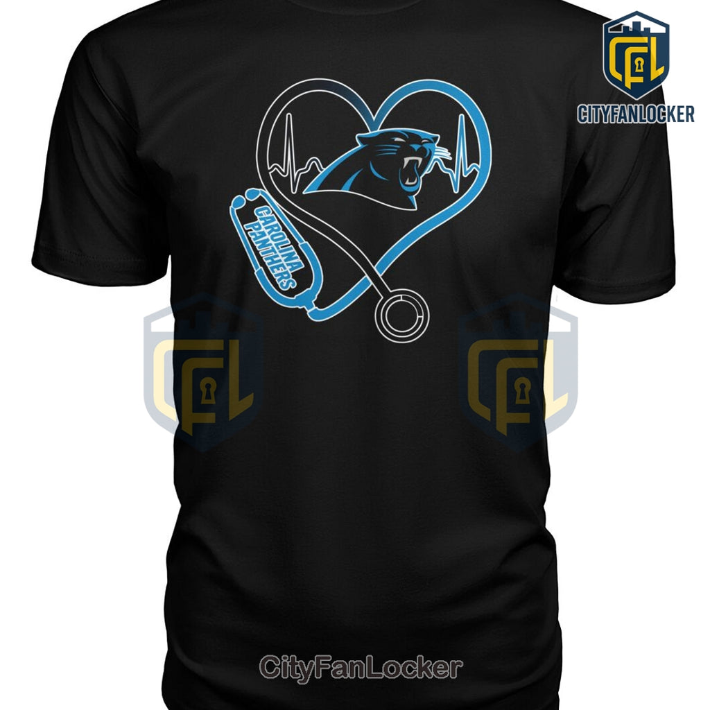 Carolina Panthers Stethoscope Heartbeat Graphic T-Shirt