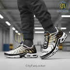 Caterpillar CAT Custom Name Luxury Gold Black White Design Sneakers