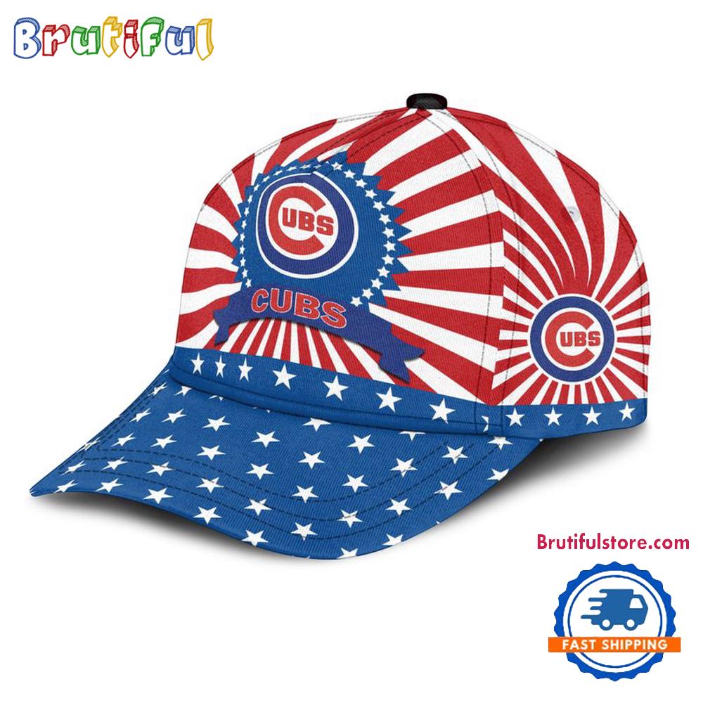 Chicago Cubs American Flag Pattern Independence Day Baseball Cap