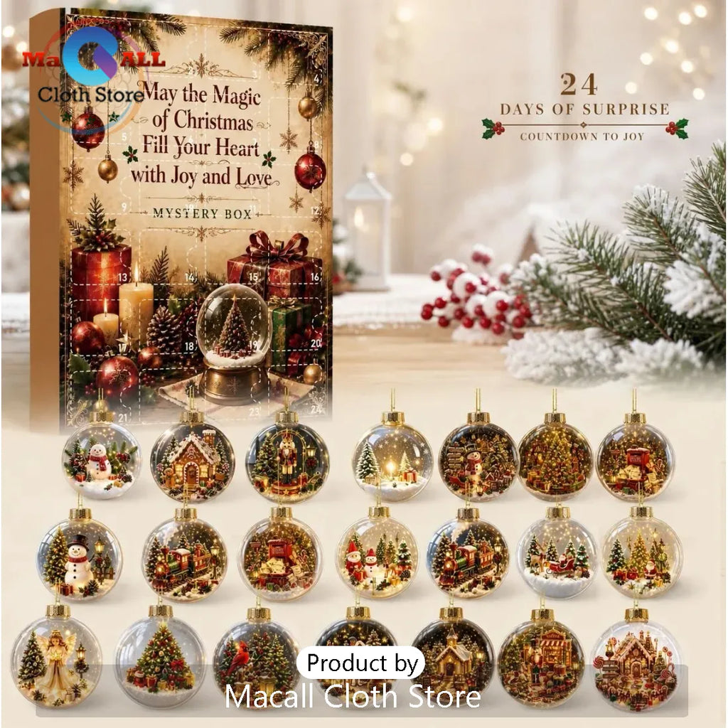 Christmas Advent Calendar 24 Day Surprise Ornament Set