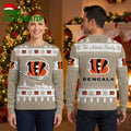 Cincinnati Bengals Personalized Custom Name Snowflake Ugly Christmas Sweater