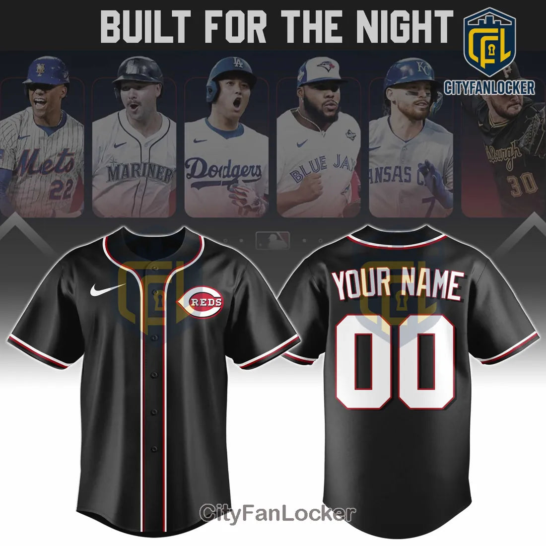 Cincinnati Reds Custom Black Personalized Men’s Baseball Jersey