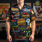 Classic 80s Cinema Collage Pattern Hawaiian Shirt