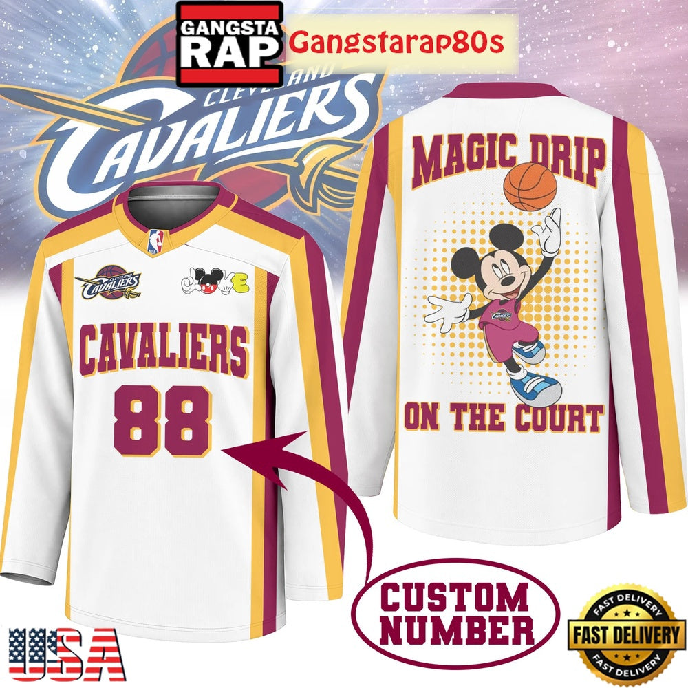 Cleveland Cavaliers Premium NBA Magic Drip Long Jersey Shirt