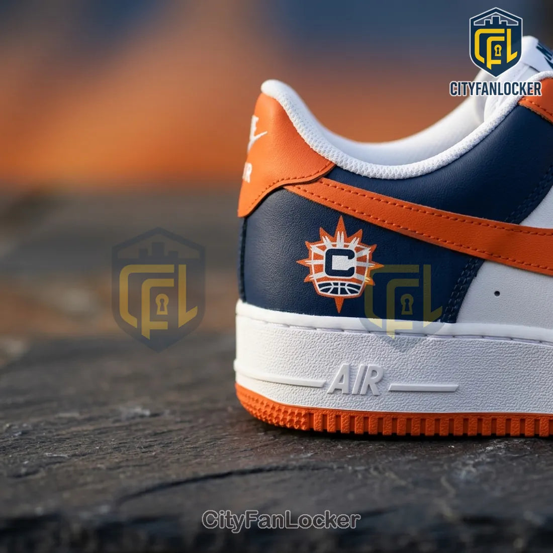 Connecticut Sun Navy Orange Custom Nike Air Force 1 Low Top