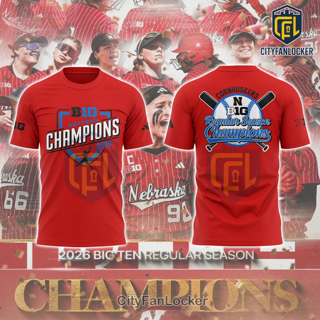 Cornhuskers 2026 Big Ten Softball Regular Season Champions T-Shirt