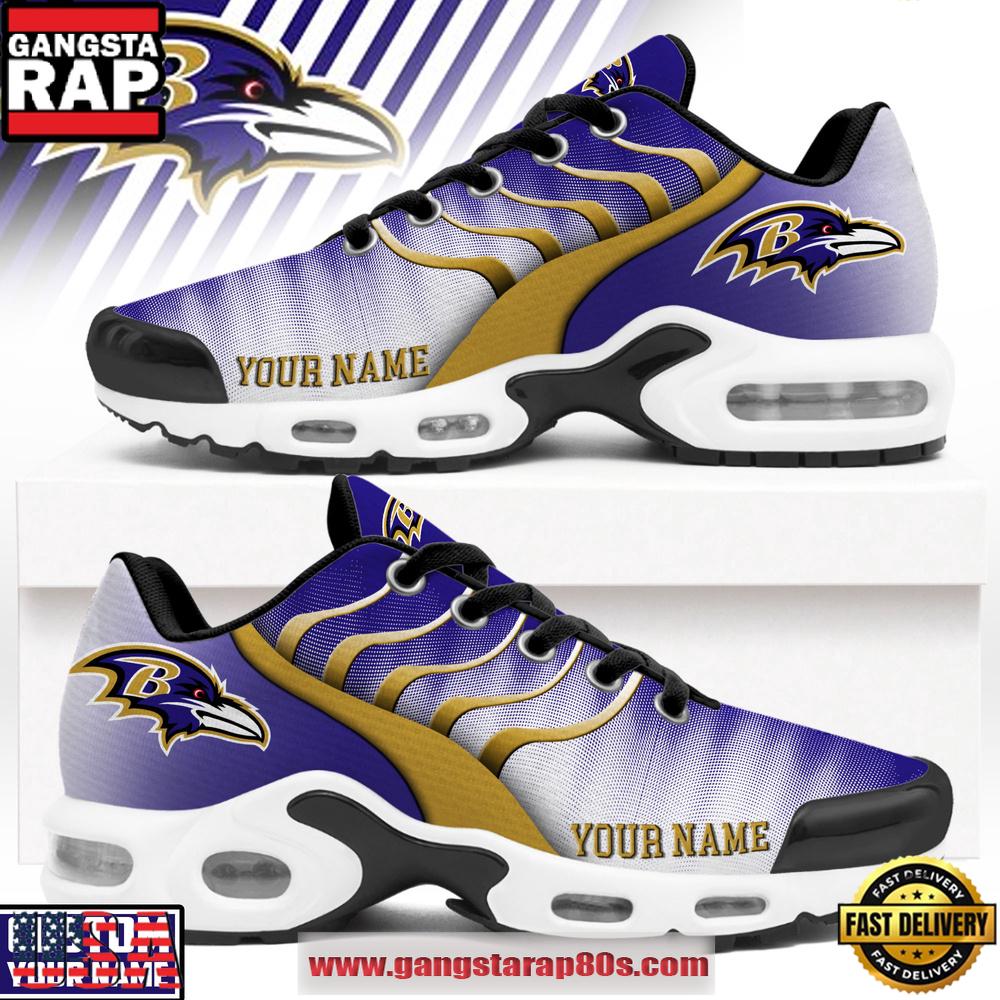Custom Name Baltimore Ravens NFL New 2026 Version Air Max Plus Shoes Running Sneakers