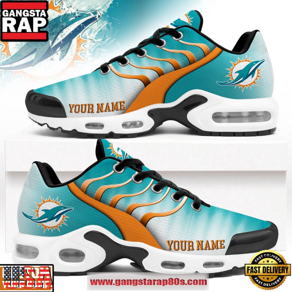 Custom Name Miami Dolphins NFL New 2026 Version Air Max Plus Shoes Running Sneakers