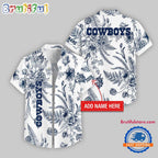Dallas Cowboys Leaf Flower Pattern Personalized Name Hawaii Shirt