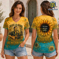 Dave Matthews Band Sunflower Tie Dye V-Neck T-Shirt