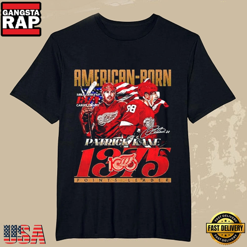 Detroit Red Wings Legend Patrick Kane 1375 Points Leader Signature T-Shirt