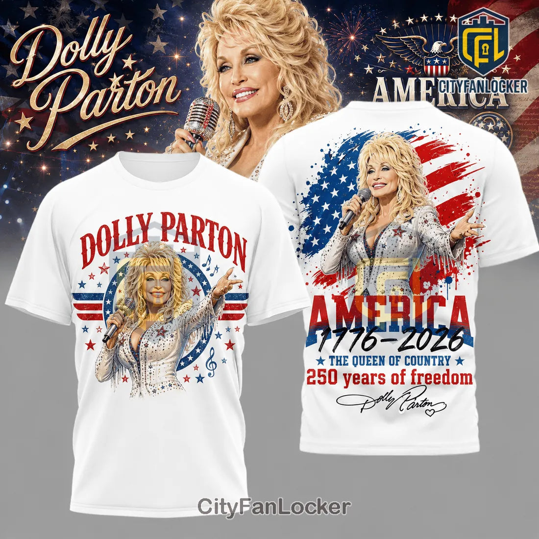 Dolly Parton America 1776-2026 Freedom T-Shirt