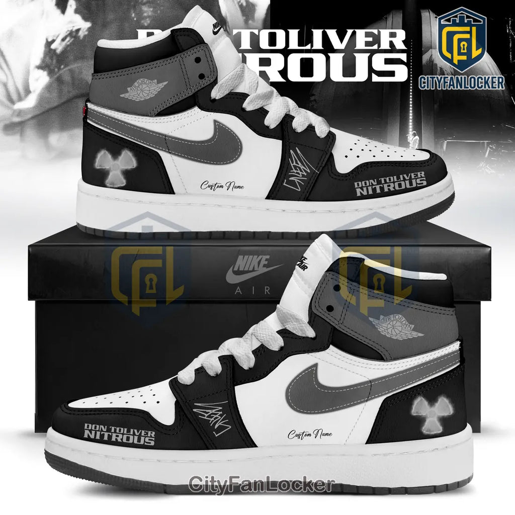 Don Toliver Nitrous Black and White AJ1 High Top Sneakers