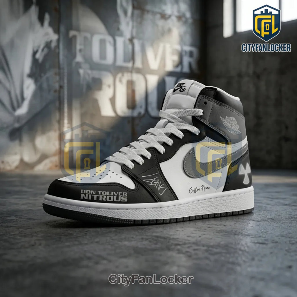 Don Toliver Nitrous Black and White AJ1 High Top Sneakers