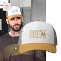 Drew House Iconic Logo White Tan Grey Mesh Baseball Cap