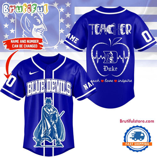 Duke Blue Devils Mascot Teacher Appreciation Month Baseball Jersey