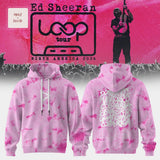 Ed Sheeran Loop Tour 2026 Pink Tie-Dye Pullover Hoodie