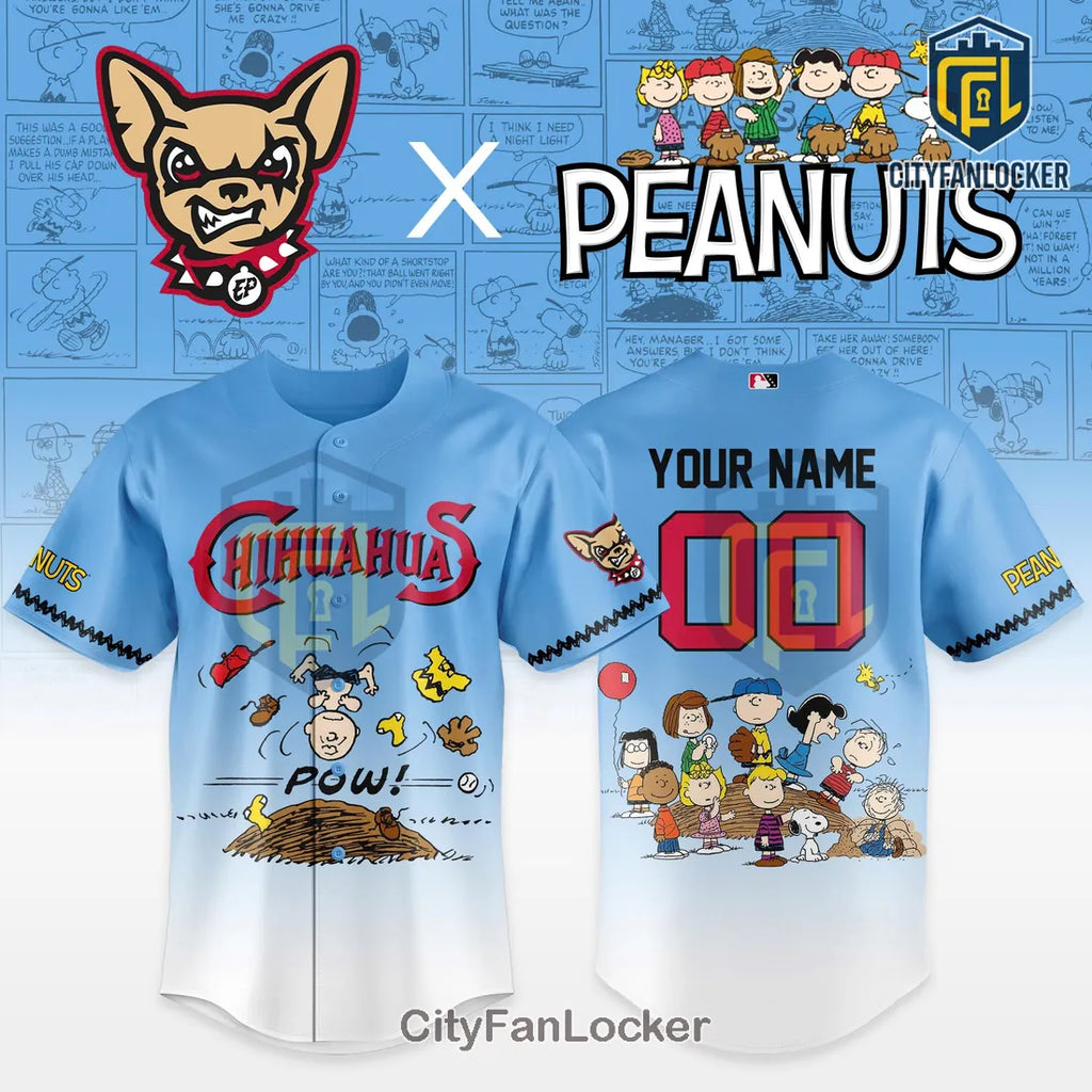 El Paso Chihuahuas x Peanuts 2026 Night Game Limited Edition Baseball Jersey